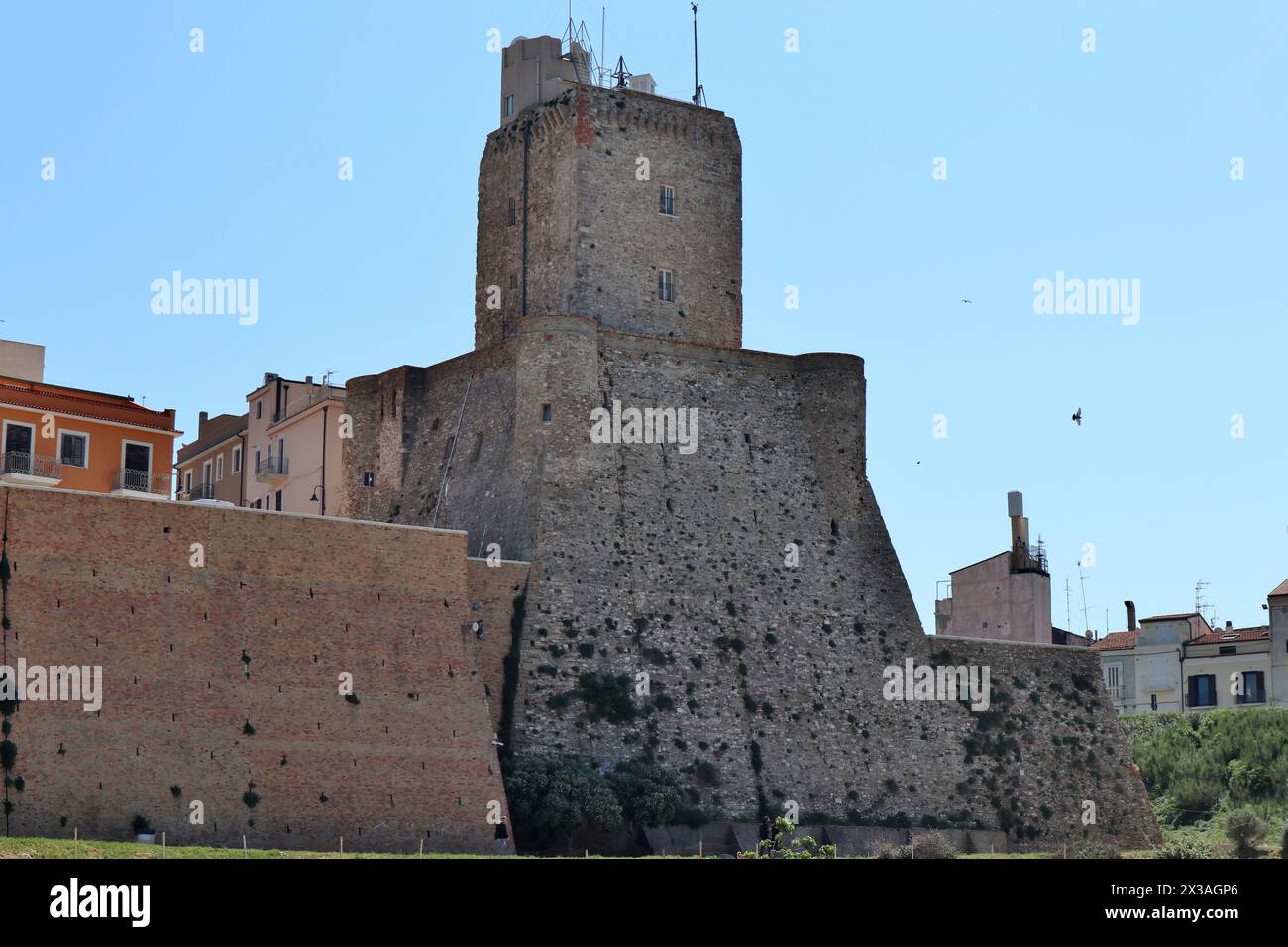 Termoli - Castello Svevo dalla spiaggia di Cala Sveva Stockfoto