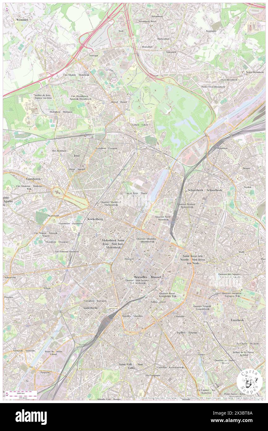 Tour et Taxis, Bruxelles-Capitale, BE, Belgien, Hauptstadt Brüssel, n 50 51' 53''', N 4 20' 47''', Karte, Cartascapes Map, veröffentlicht 2024. Erkunden Sie Cartascapes, eine Karte, die die vielfältigen Landschaften, Kulturen und Ökosysteme der Erde enthüllt. Reisen Sie durch Zeit und Raum und entdecken Sie die Verflechtungen der Vergangenheit, Gegenwart und Zukunft unseres Planeten. Stockfoto