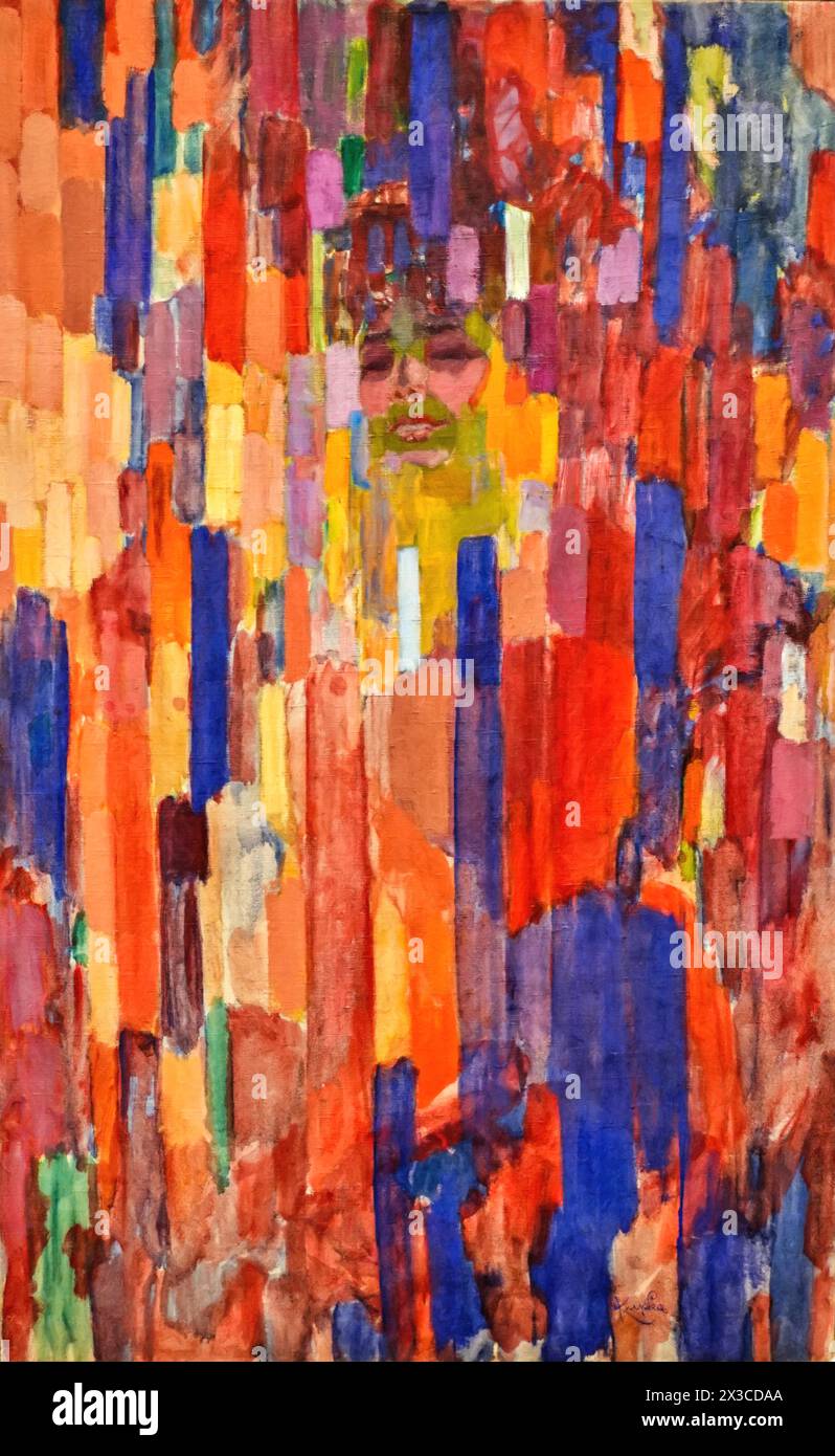 Mme Kupka unter den Vertikalen, 1910-1911 (Gemälde) des Künstlers Kupka, Frantisek (1871-1957) Tschechisch. Stock Vektor