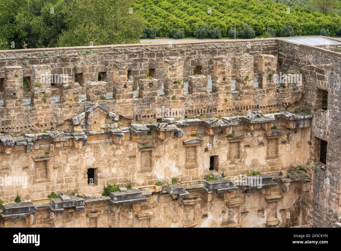 Römisches Amphitheater von Aspendos, Belkiz - Antalya, Türkei Stockfoto