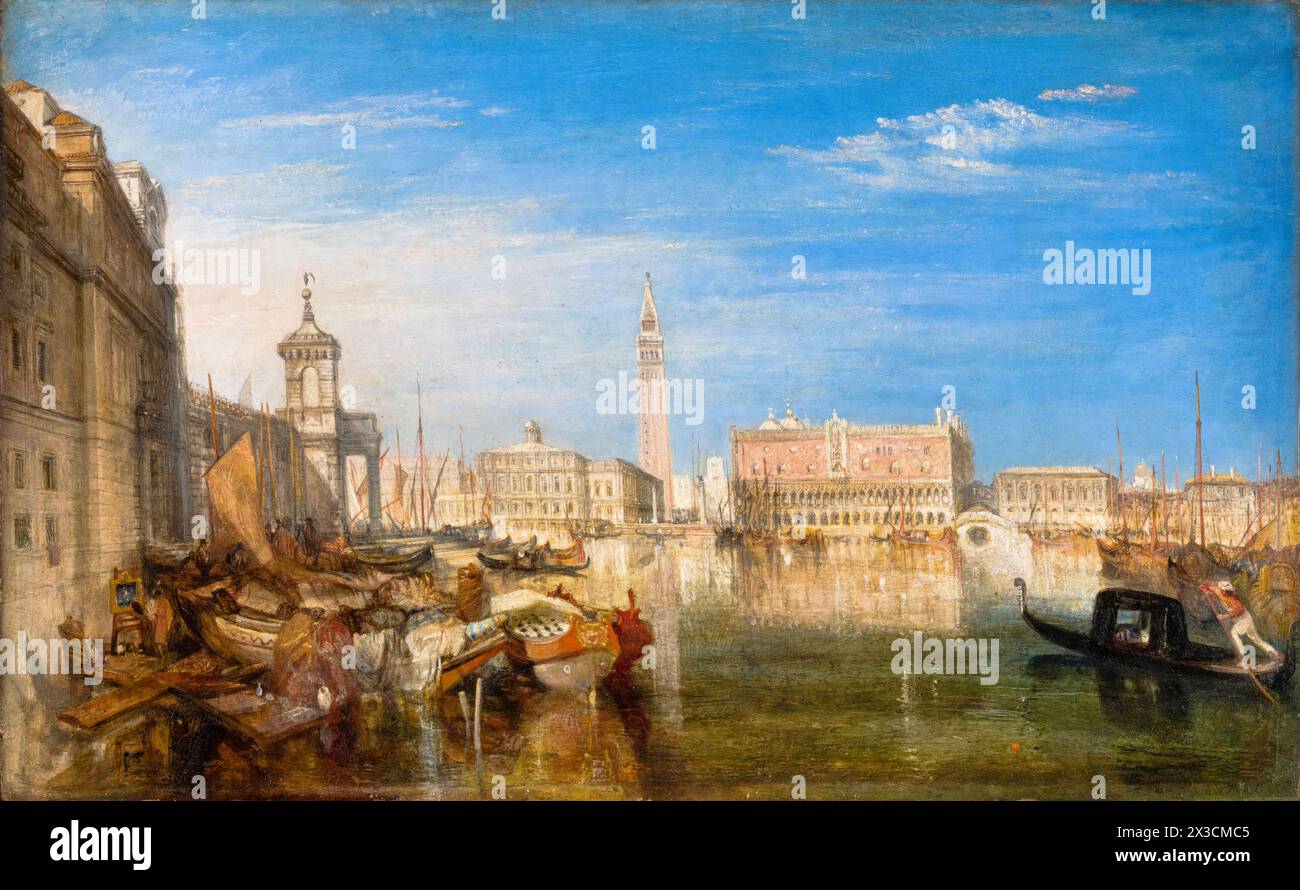 JMW Turner, Seufzerbrücke, Herzogspalast und Zollhaus, Venedig: Canaletti-Gemälde, Öl auf Holz, 1833 Stockfoto