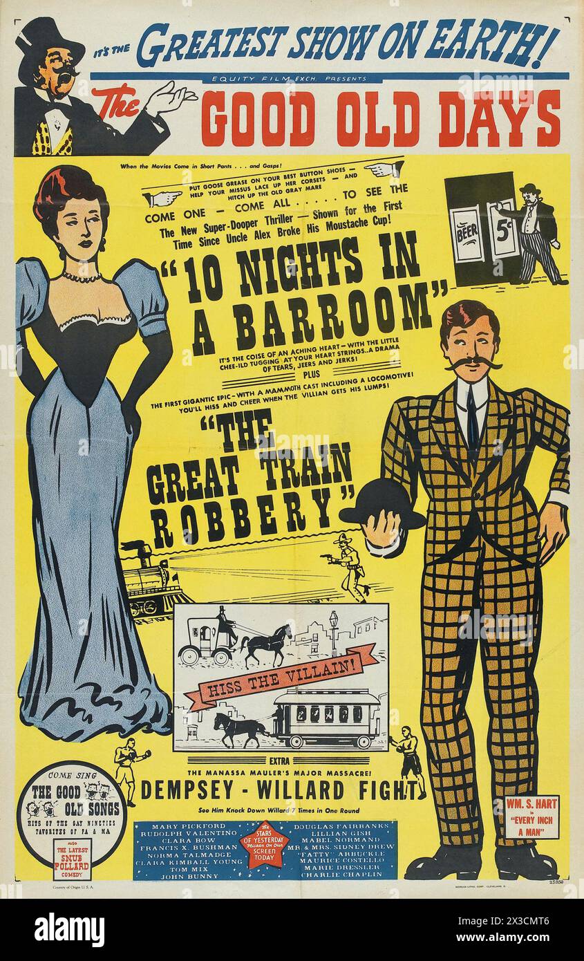 The Good Old Days (Unknown, 1940) The Great Train Raubüberfall – Greatest Show on Earth – einschließlich Jack Dempsey-Willard Fight Stockfoto