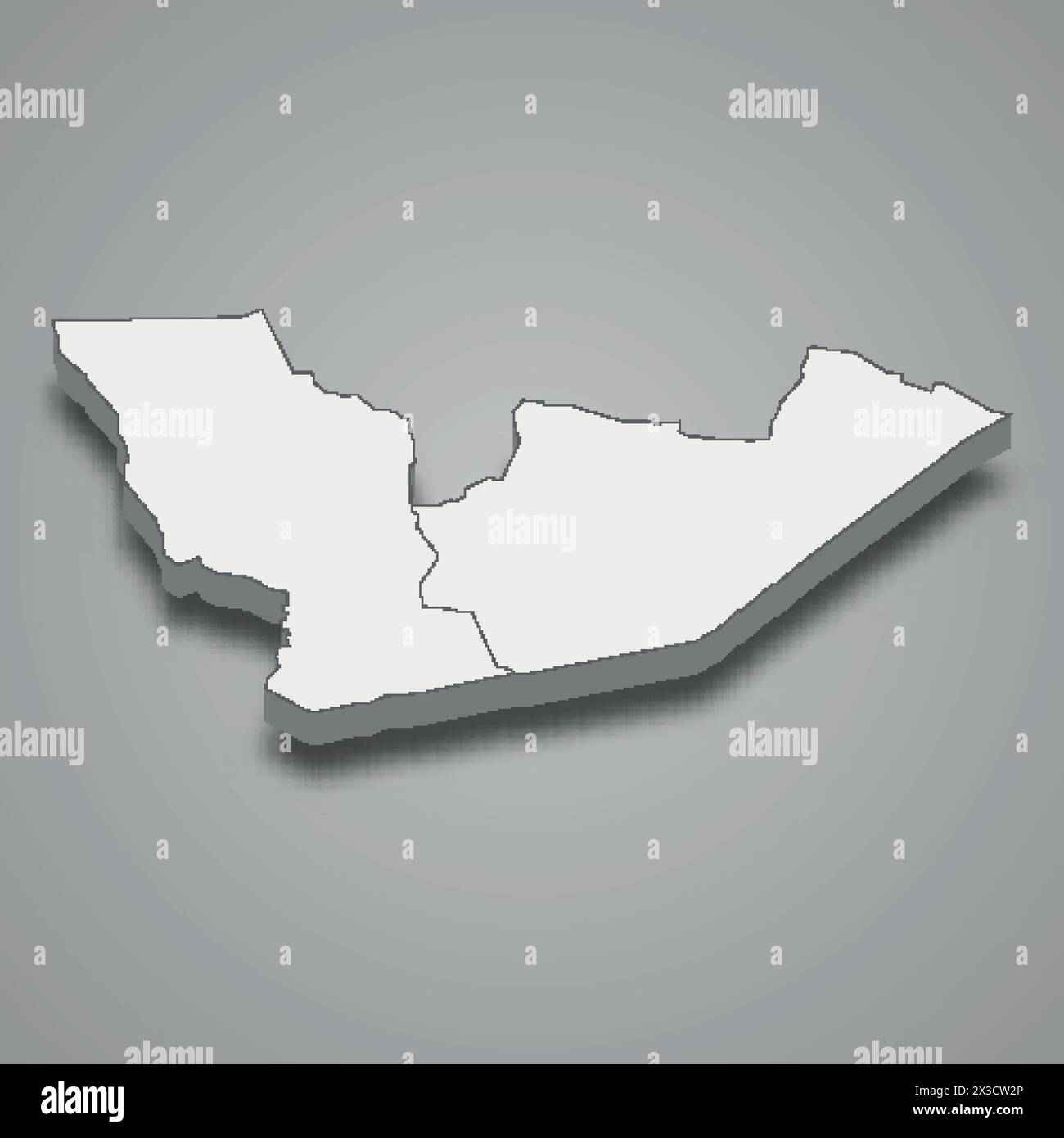 3D isometrische Karte von Ain Guezzam ist eine Region Algeriens, Vektorillustration Stock Vektor