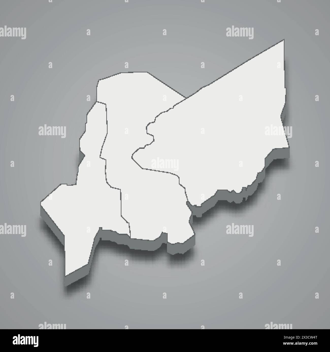 Die 3D-isometrische Karte von Ain Salah ist eine Region Algeriens, Vektorillustration Stock Vektor