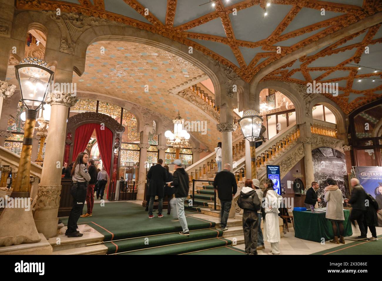 Konzerthalle, Palau de la Musica Catalana, Barcelona, Katalonien, Spanien Stockfoto