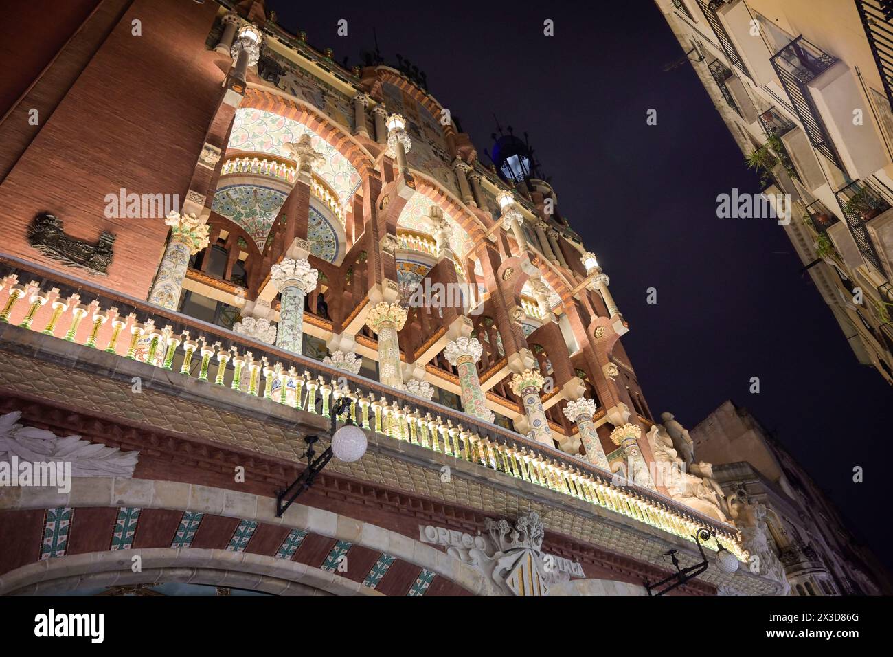 Konzerthalle, Palau de la Musica Catalana, Barcelona, Katalonien, Spanien Stockfoto