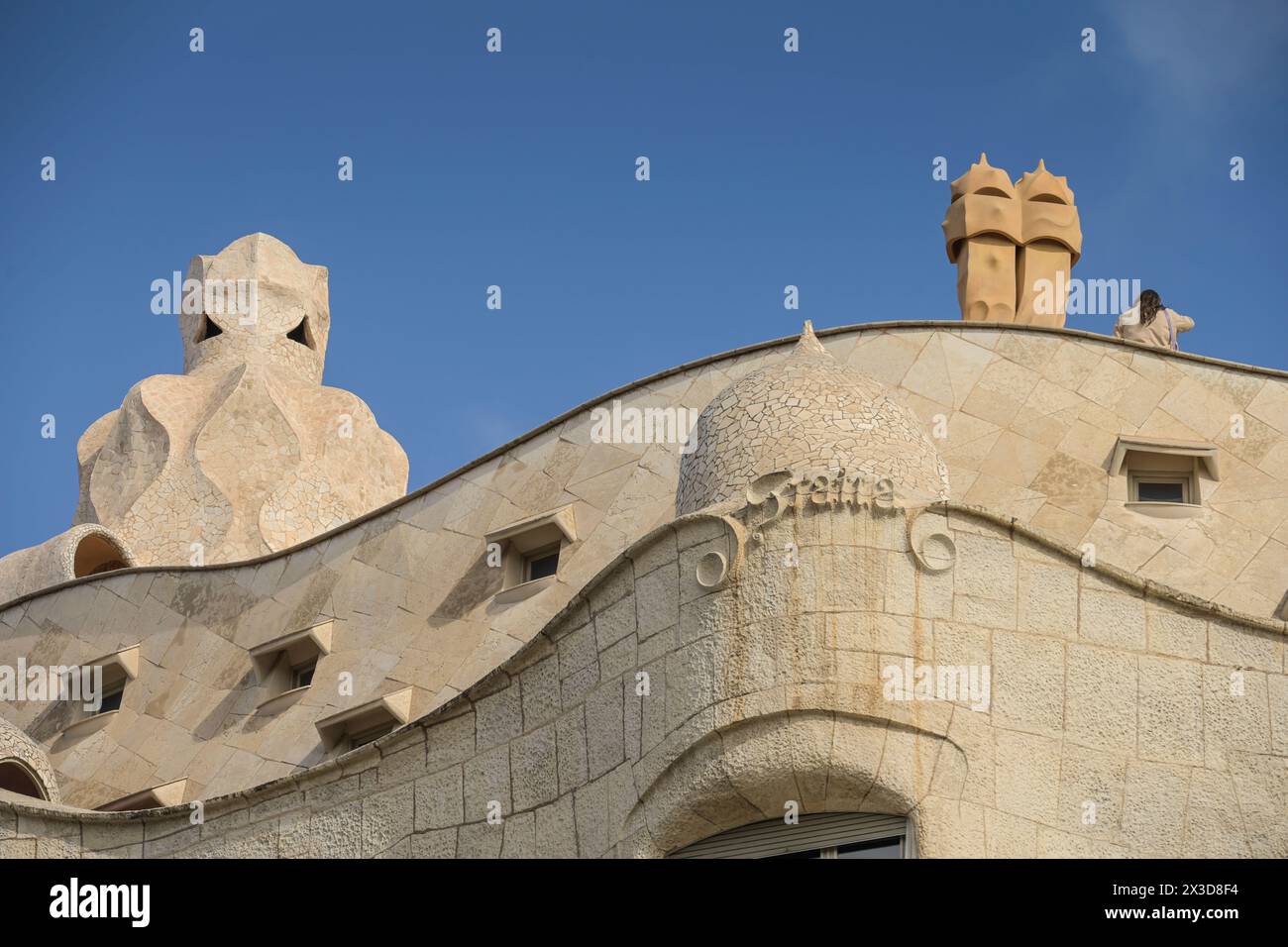 Fassade, La Pedrera, Casa Mila, Barcelona, Katalonien, Spanien Stockfoto