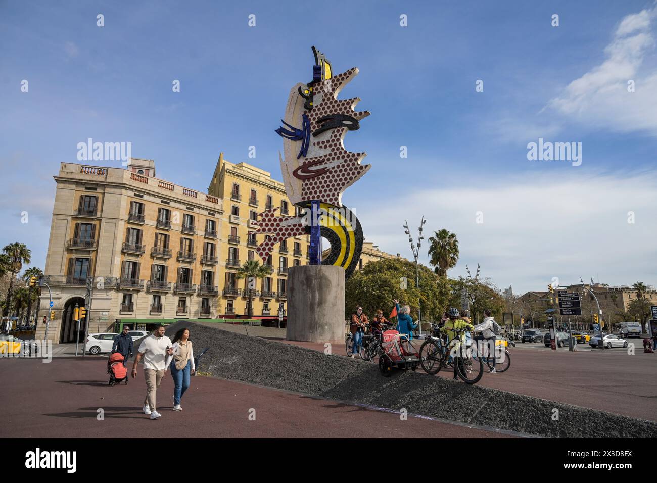 Roy Lichtenstein: El Cap de Barcelona, Barcelona, Katalonien, Spanien Stockfoto