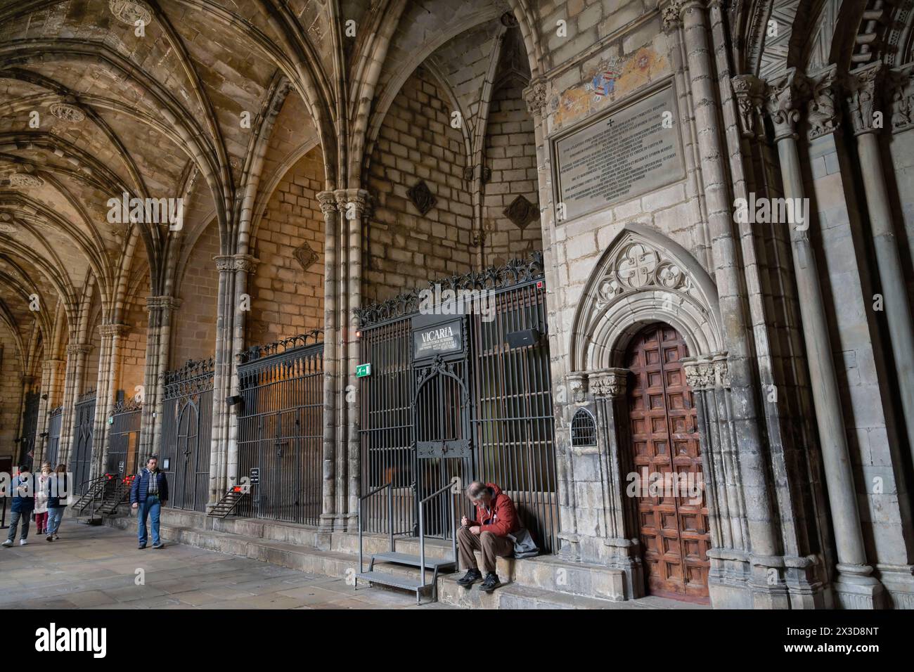 Kreuzgang, Kathedrale, Catedral de la Santa Creu i Santa Eulalia, Barcelona, Katalonien, Spanien Stockfoto