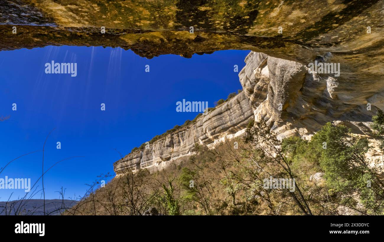 De la MEA Wasserfall, Schlucht des MEA, Puentedey, Las Merindades, Burgos, Kantabrische Berge, Castilla y León, Spanien, Europa Stockfoto