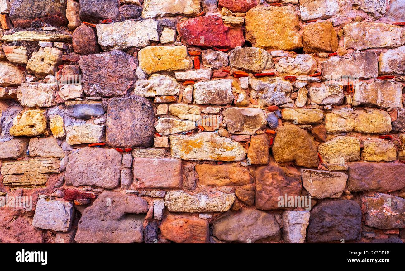 Strukturiertes Hintergrunddesign Mit Natursteinwand Stockfoto