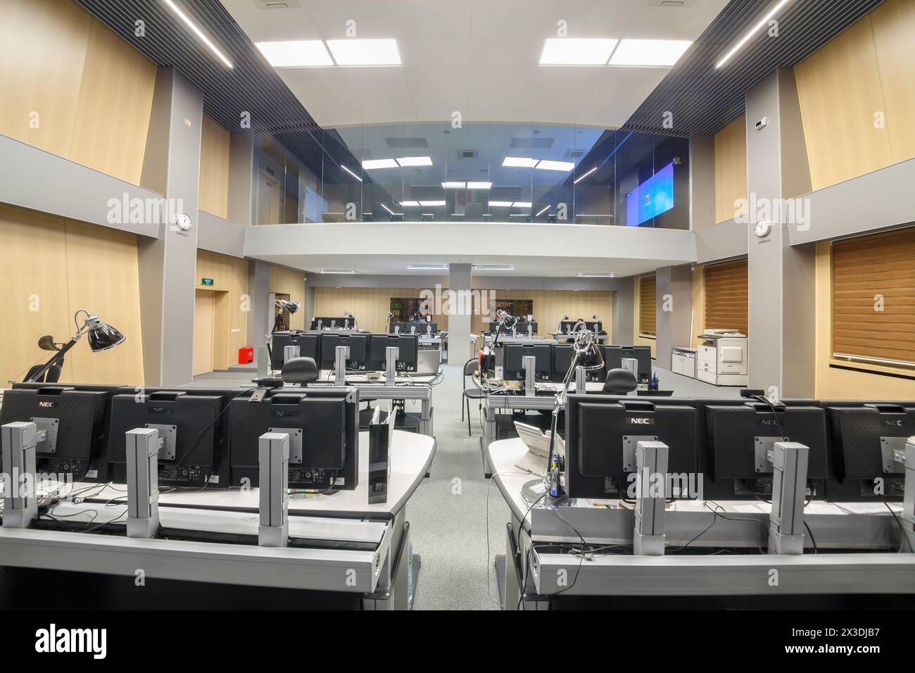 MOSKAU, RUSSLAND - 04. Februar 2016: Innenraum des Zentrums TSODD, Überwachung und Betriebsmanagement des Personenverkehrs Stockfoto