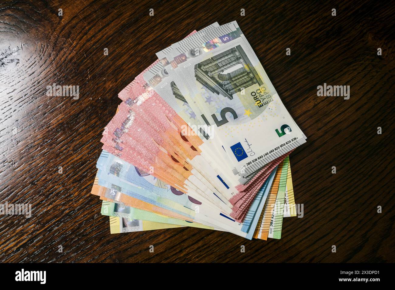 Geldfächer, Euroscheine, Symbolfoto, Geld, Reichtum Stockfoto