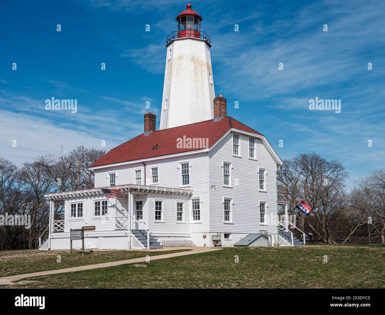 Sandy Hook ist der älteste Leuchtturm in Amerika seit 1764 Stockfoto