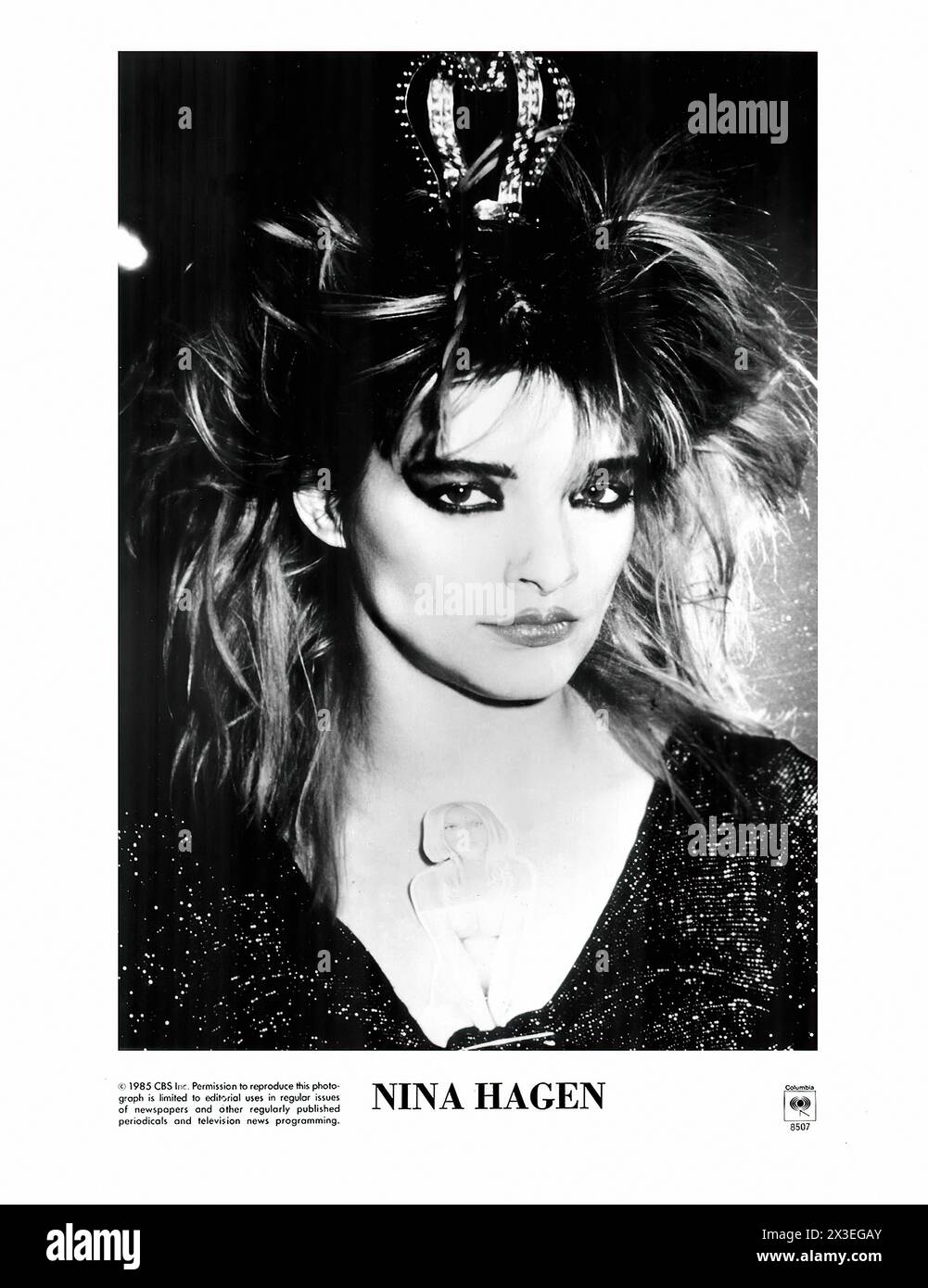 Nina Hagen Pressefoto – Werbefoto für Vintage-Musiklabel – Fotograf unbekannt, nur für redaktionelle Zwecke Stockfoto