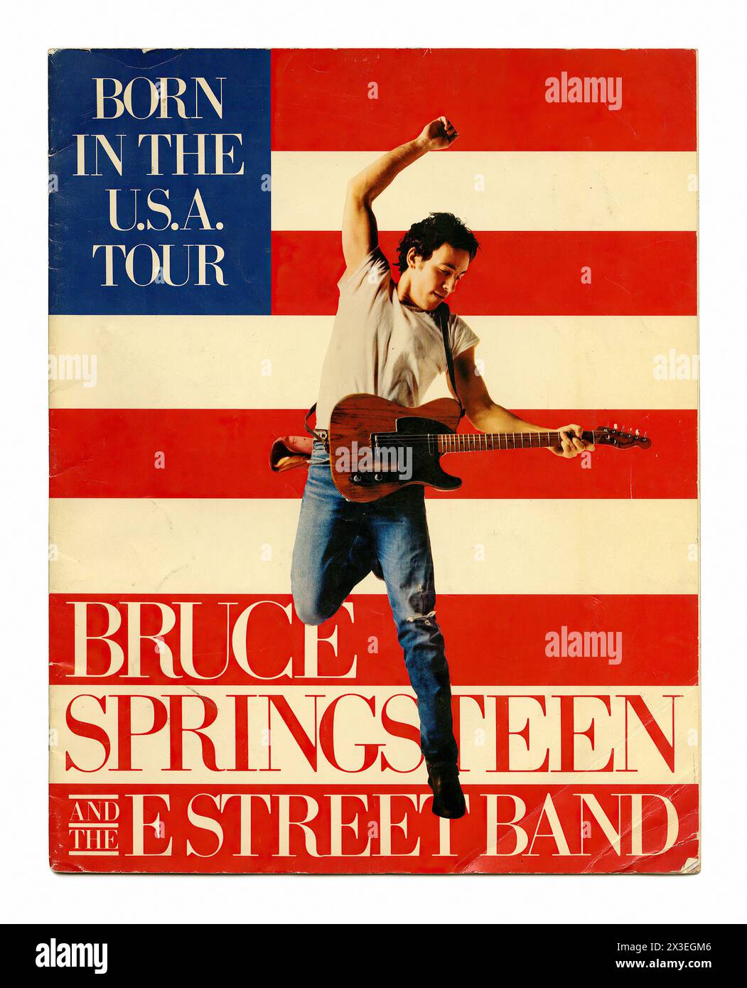 Born in the U.S.A. Tour Program - - Vintage Music Label Werbefoto - Fotograf unnow, nur für redaktionelle Zwecke Stockfoto