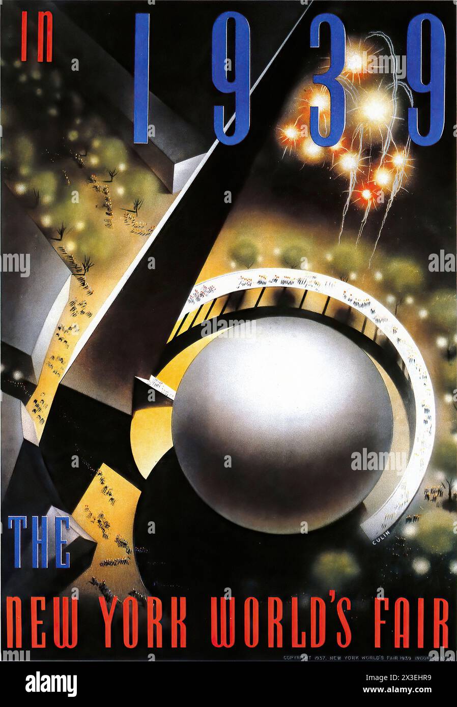 New York World's Fair – amerikanischer Vintage-Druck Stockfoto
