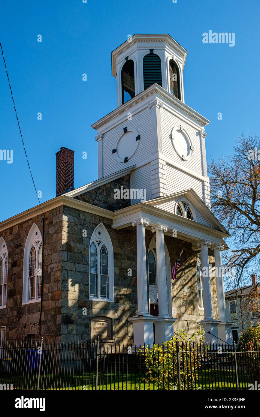 First Baptist Church of Bristol, High Street, Bristol, RI Stockfoto