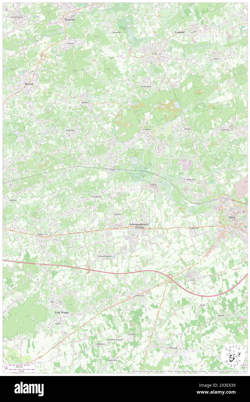 Scherpenheuvel-Zichem, Provincie Vlaams-Brabant, BE, Belgien, Flandern, n 51 0' 37''', N 4 58' 25''', Karte, Cartascapes Map 2024 veröffentlicht. Erkunden Sie Cartascapes, eine Karte, die die vielfältigen Landschaften, Kulturen und Ökosysteme der Erde enthüllt. Reisen Sie durch Zeit und Raum und entdecken Sie die Verflechtungen der Vergangenheit, Gegenwart und Zukunft unseres Planeten. Stockfoto