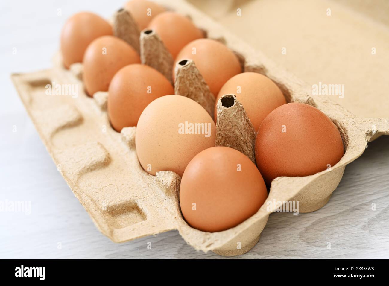 Brown Hens Eier Stockfoto