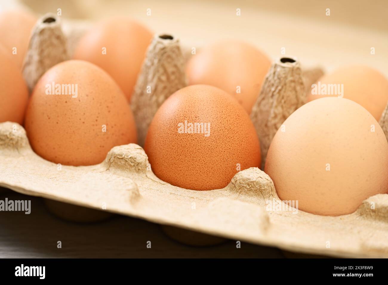 Brown Hens Eier Stockfoto