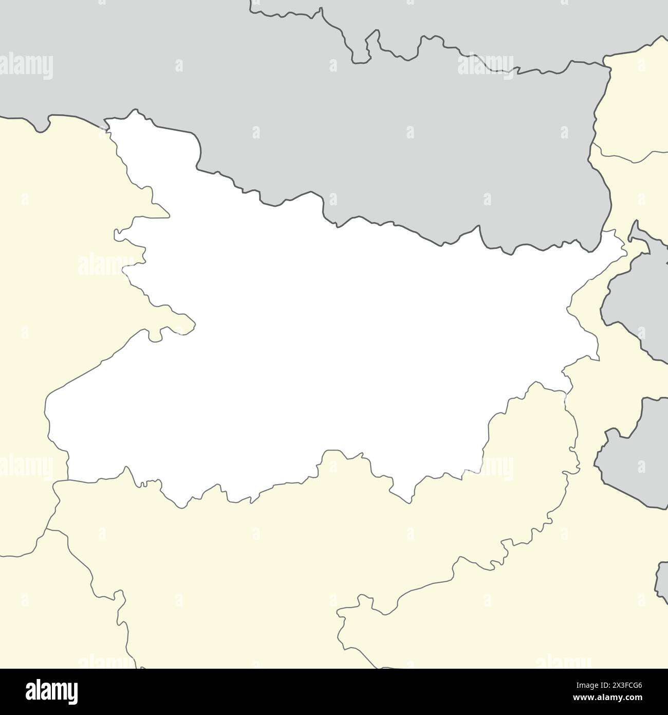 Lageplan von Bihar ist ein Bundesstaat Indien mit Nachbarstaat und Nachbarland Stock Vektor