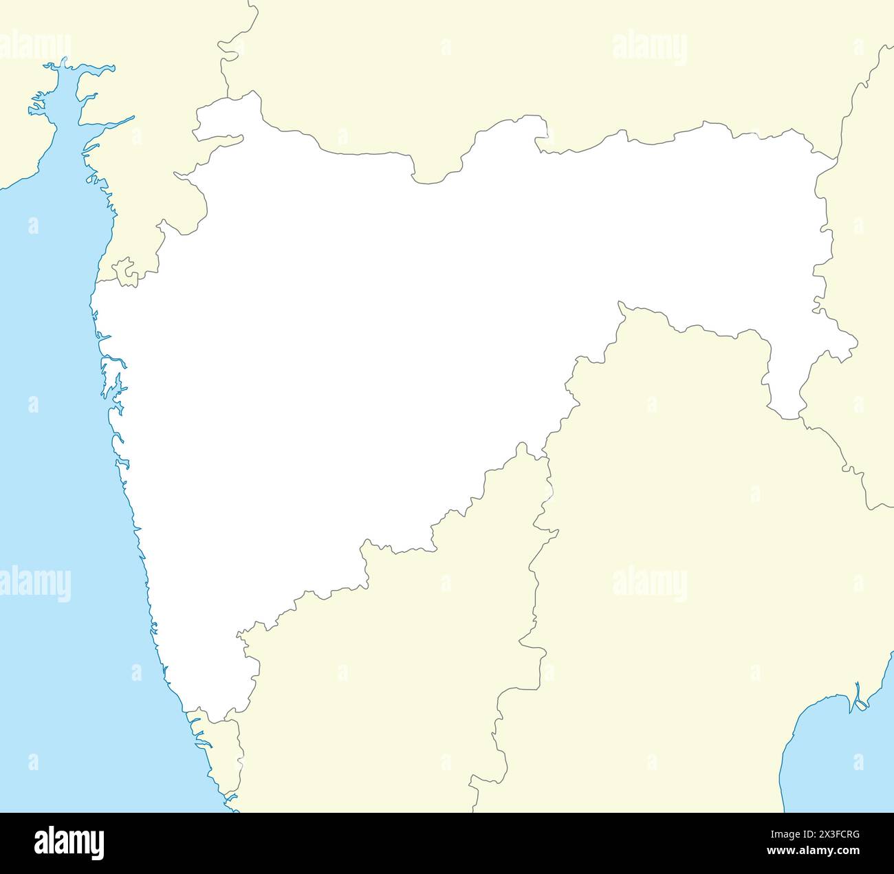 Lageplan von Maharashtra ist ein Bundesstaat Indien mit Nachbarstaat und Nachbarland Stock Vektor