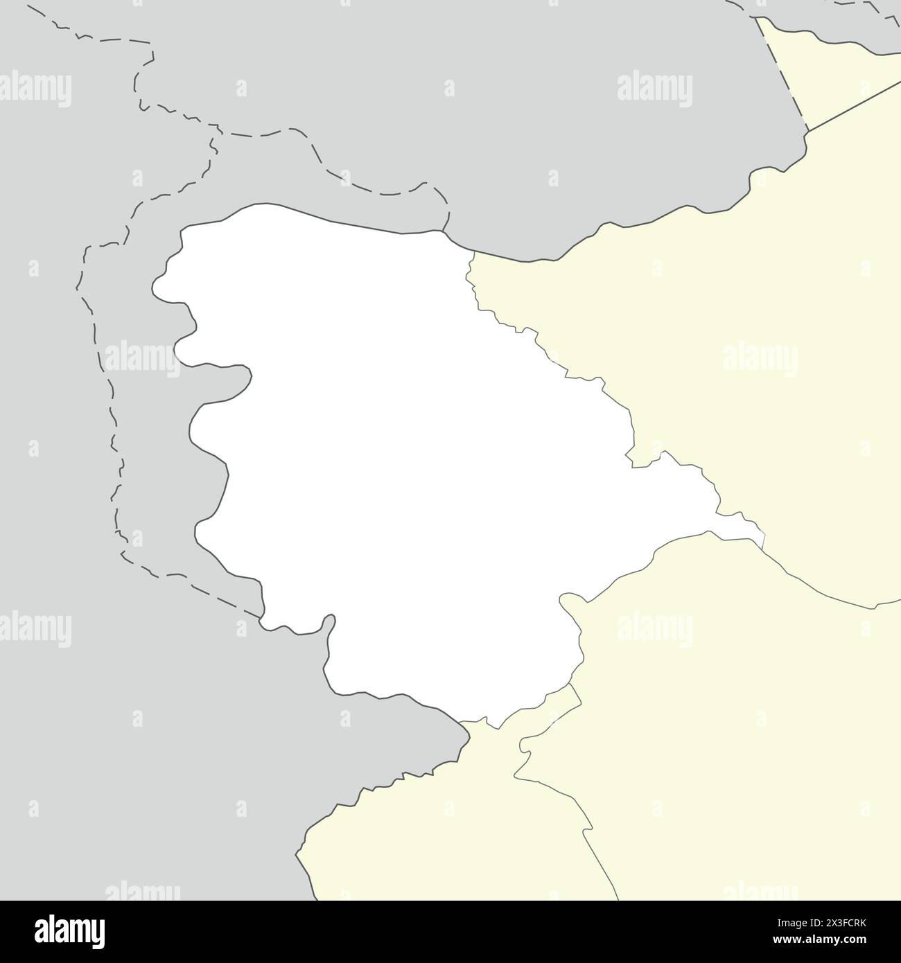 Lageplan von Jammu und Kaschmir ist ein Bundesstaat Indien mit Nachbarstaat und Land Stock Vektor