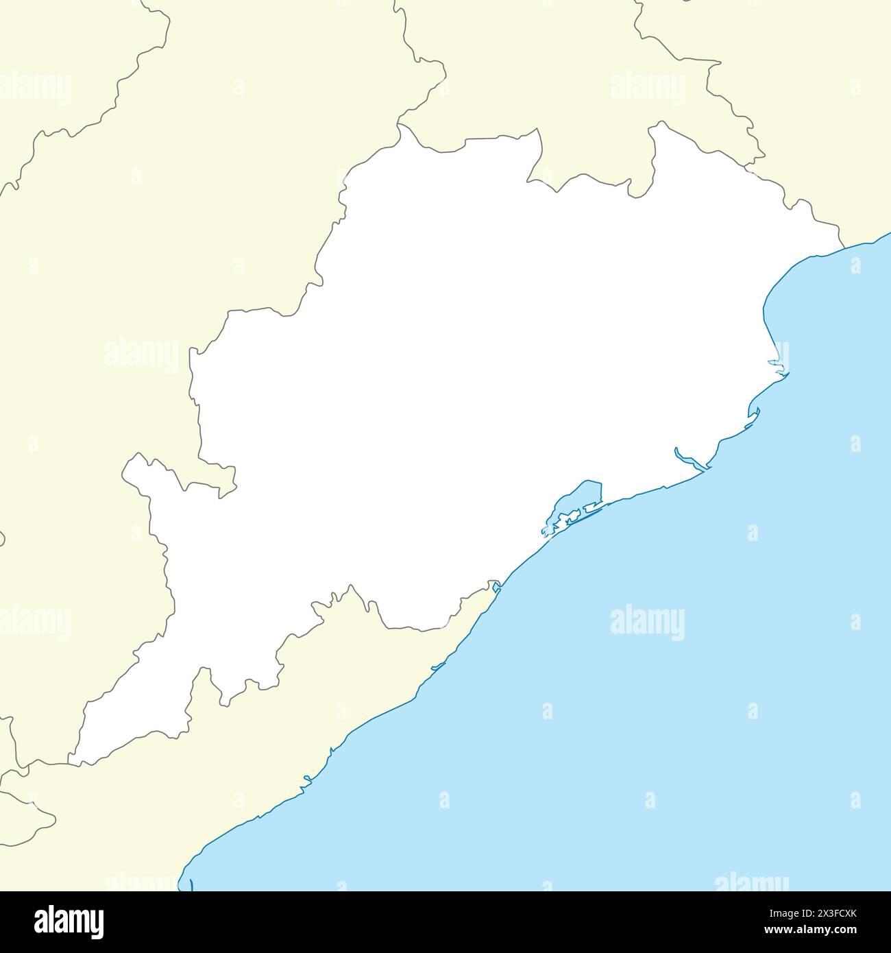 Lageplan von Odisha ist ein Bundesstaat Indien mit Nachbarstaat und Nachbarland Stock Vektor