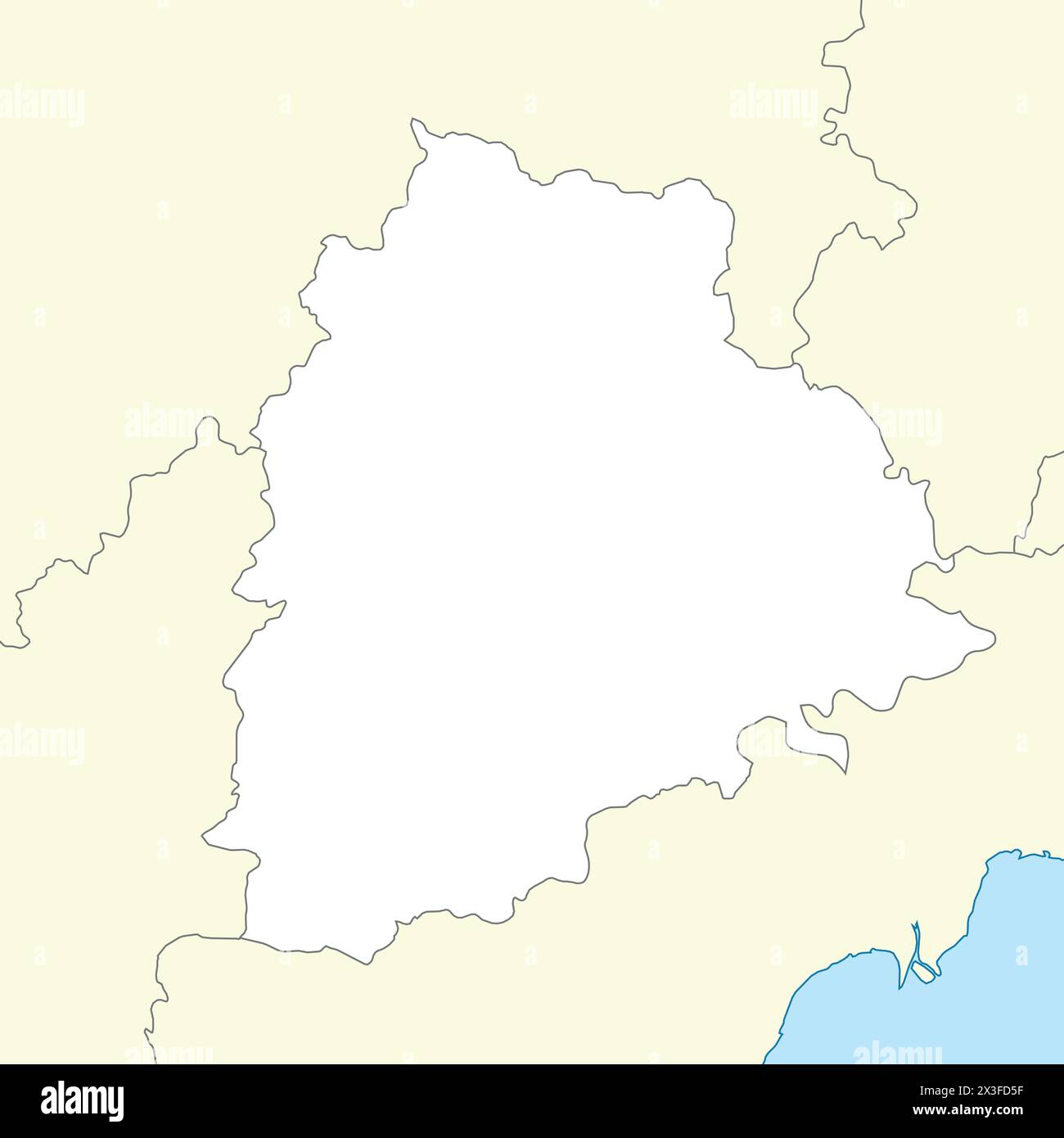 Lageplan von Telangana ist ein Bundesstaat Indien mit Nachbarstaat und Nachbarland Stock Vektor