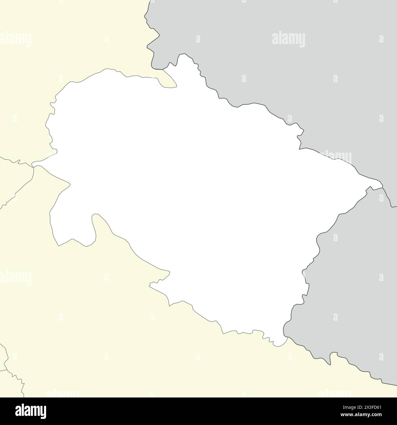 Lageplan von Uttarakhand ist ein Bundesstaat Indien mit Nachbarstaat und Nachbarland Stock Vektor
