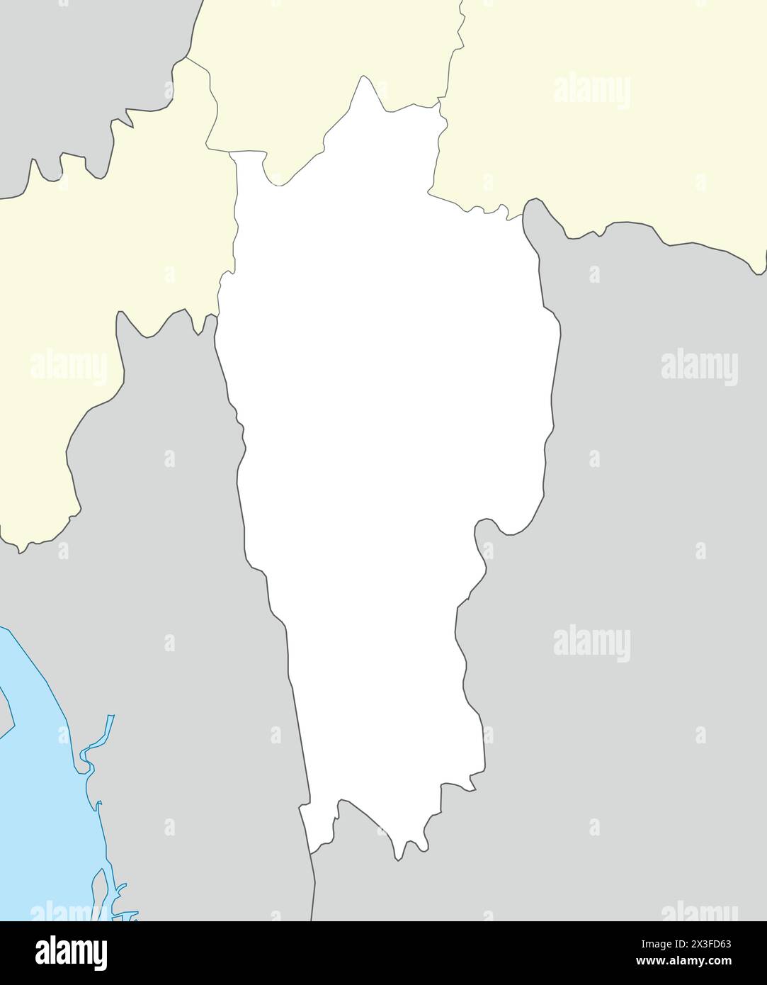 Lageplan von Mizoram ist ein Bundesstaat Indien mit Nachbarstaat und Nachbarland Stock Vektor