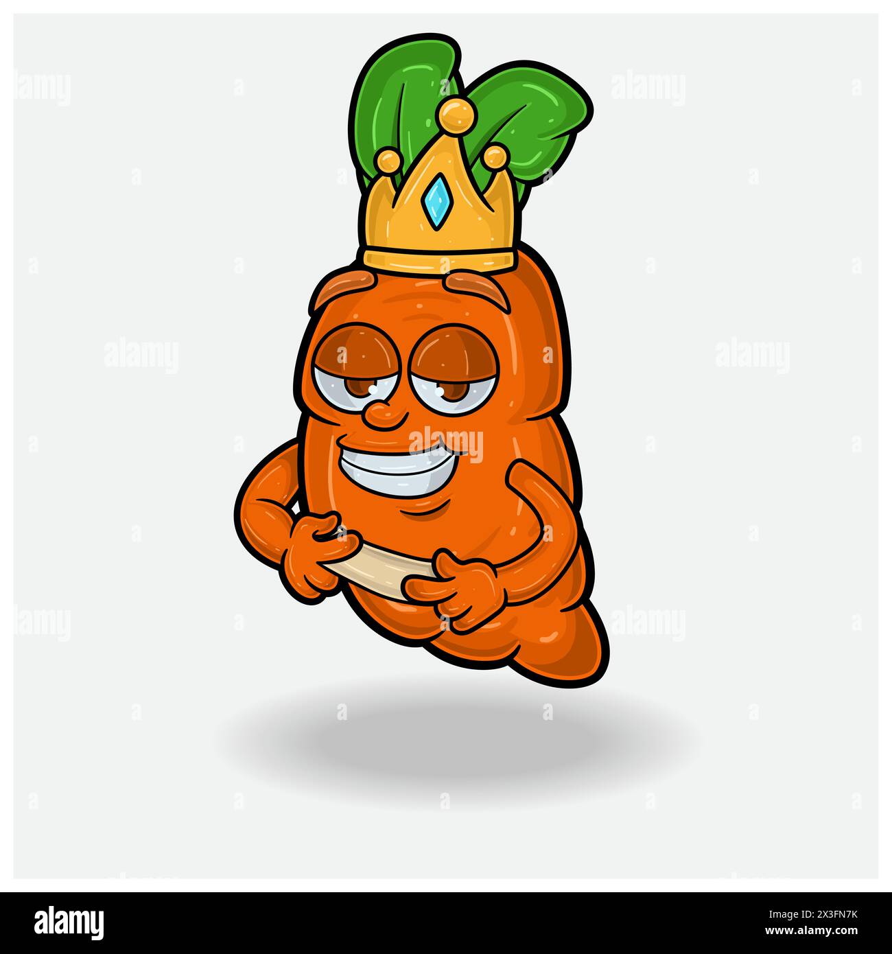 Cartoon mit Karotten-Maskottchen-Charakter mit Liebe zum Ausdruck. Vektorabbildungen Stock Vektor