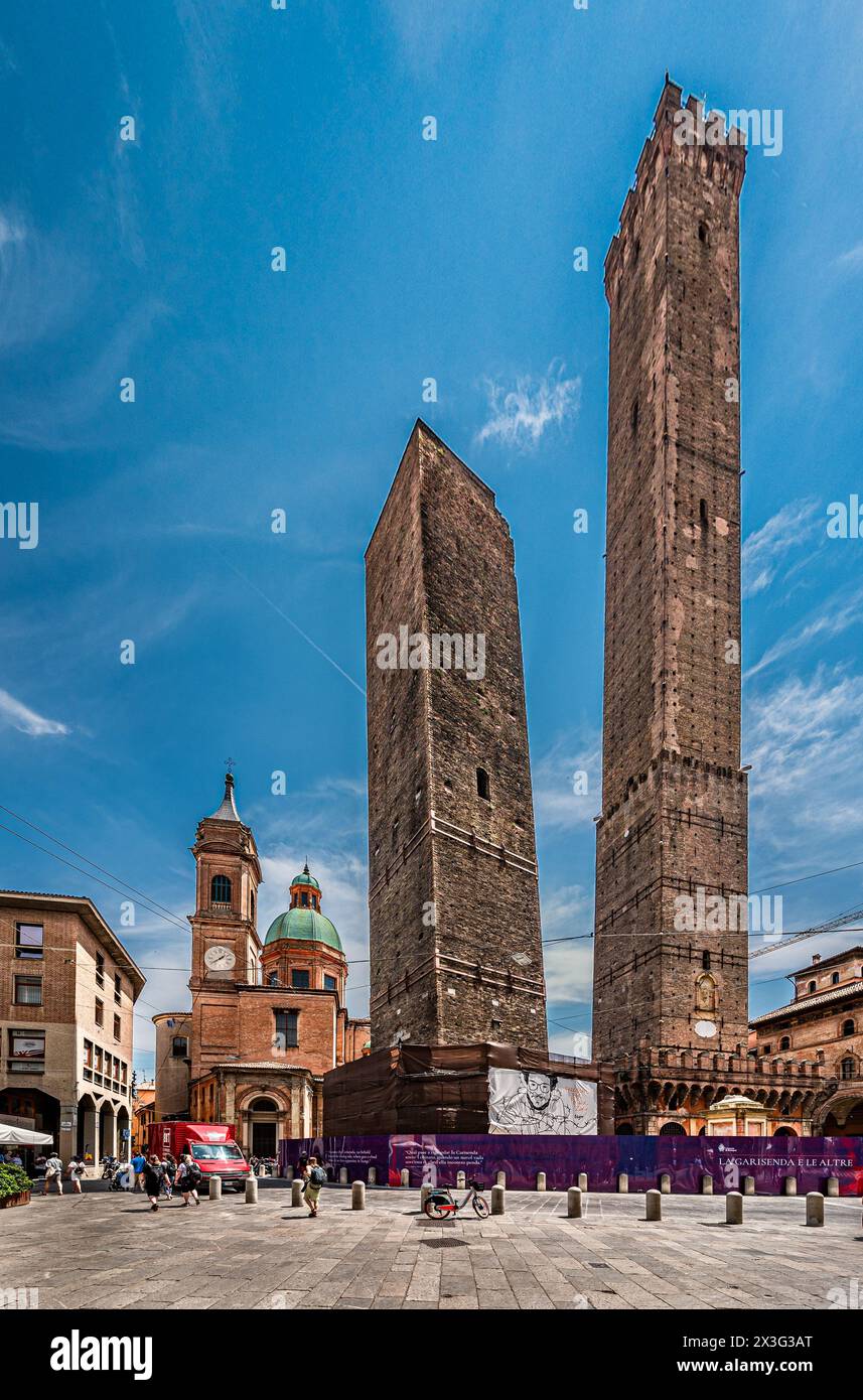 Die alten Türme von Bologna, Italty Stockfoto