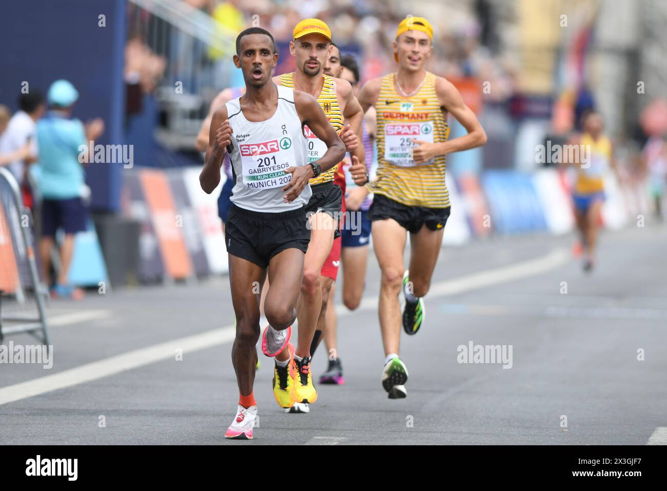 Tachlowini Gabriyesos (Athlete Refugee Team). Herren Marathon. Europameisterschaften München 2022. Stockfoto
