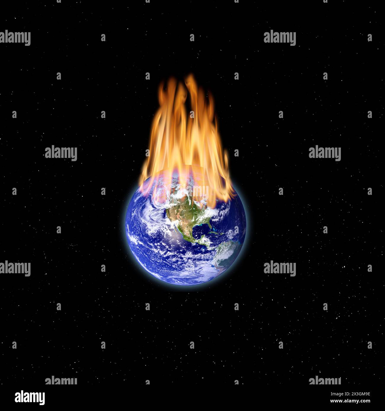 Brennende Erde, Illustration. Stockfoto