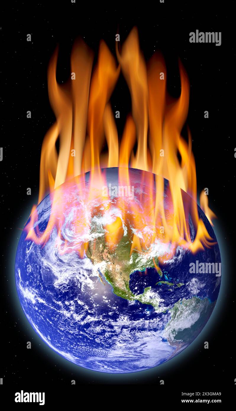 Brennende Erde, Illustration. Stockfoto