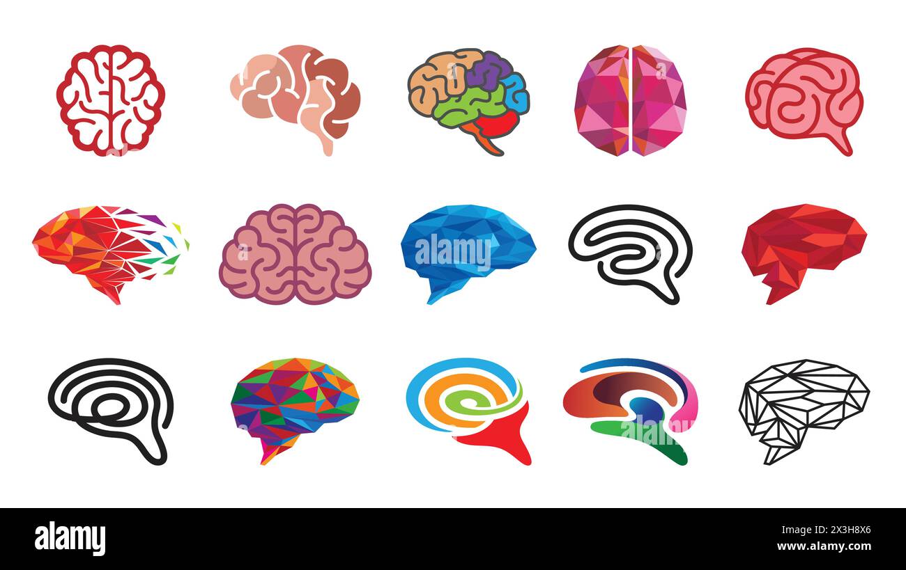 Creative Human Brains Collection Logo Vektor Symbole Design Illustration Stock Vektor