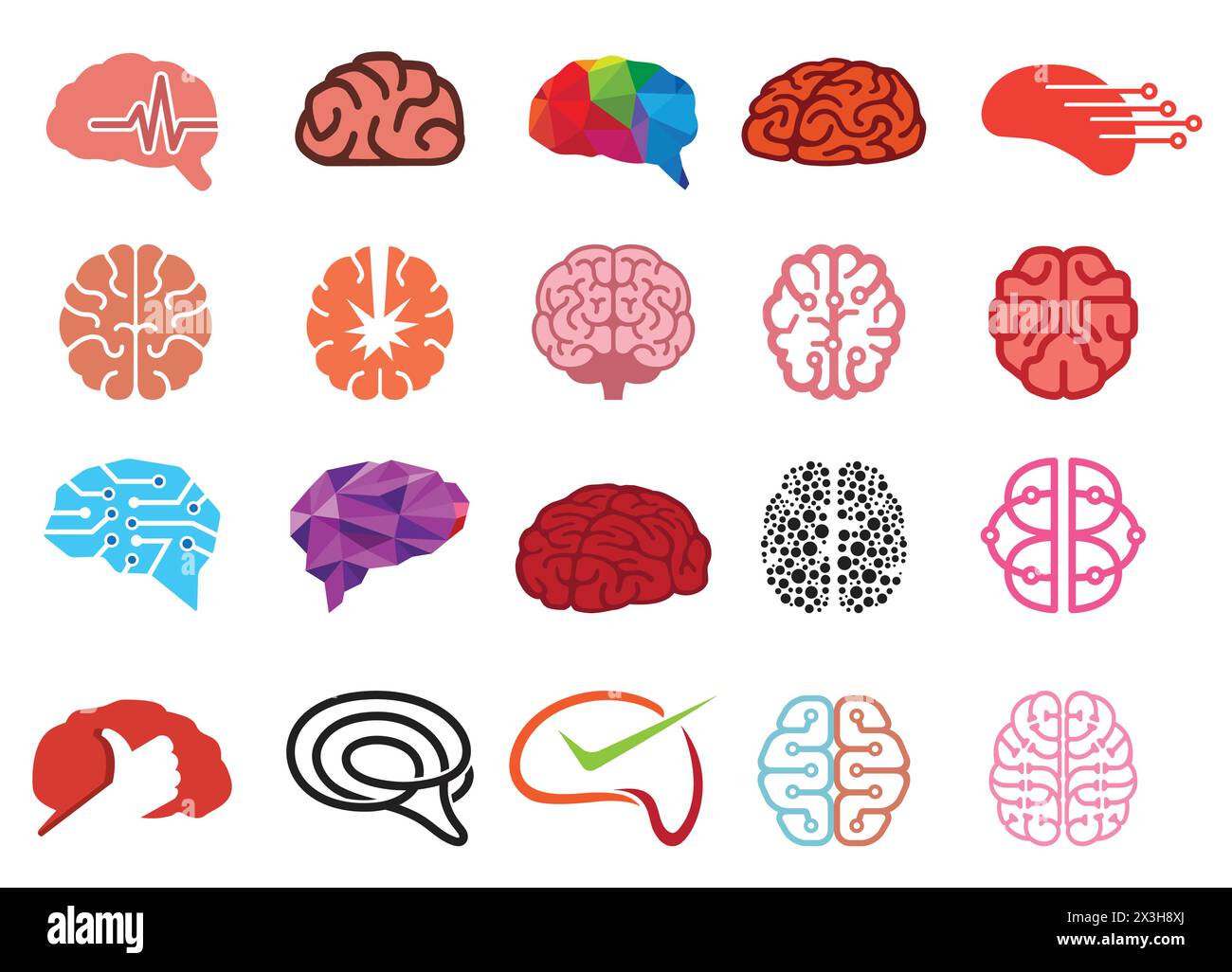 Creative Human Brains Collection Logo Vektor Symbole Design Illustration Stock Vektor