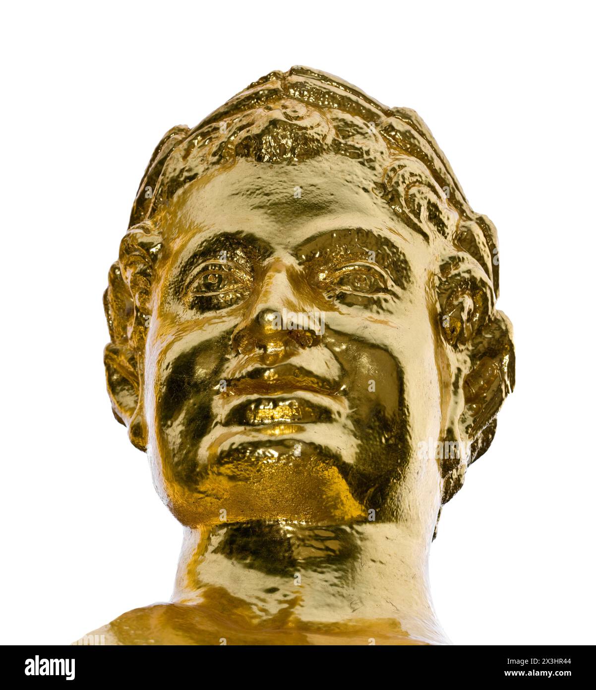 Griechischer Krieger, vergoldete Statue, Herrenhausener Garten, Hannover, Niedersachsen, Deutschland, Europa Stockfoto