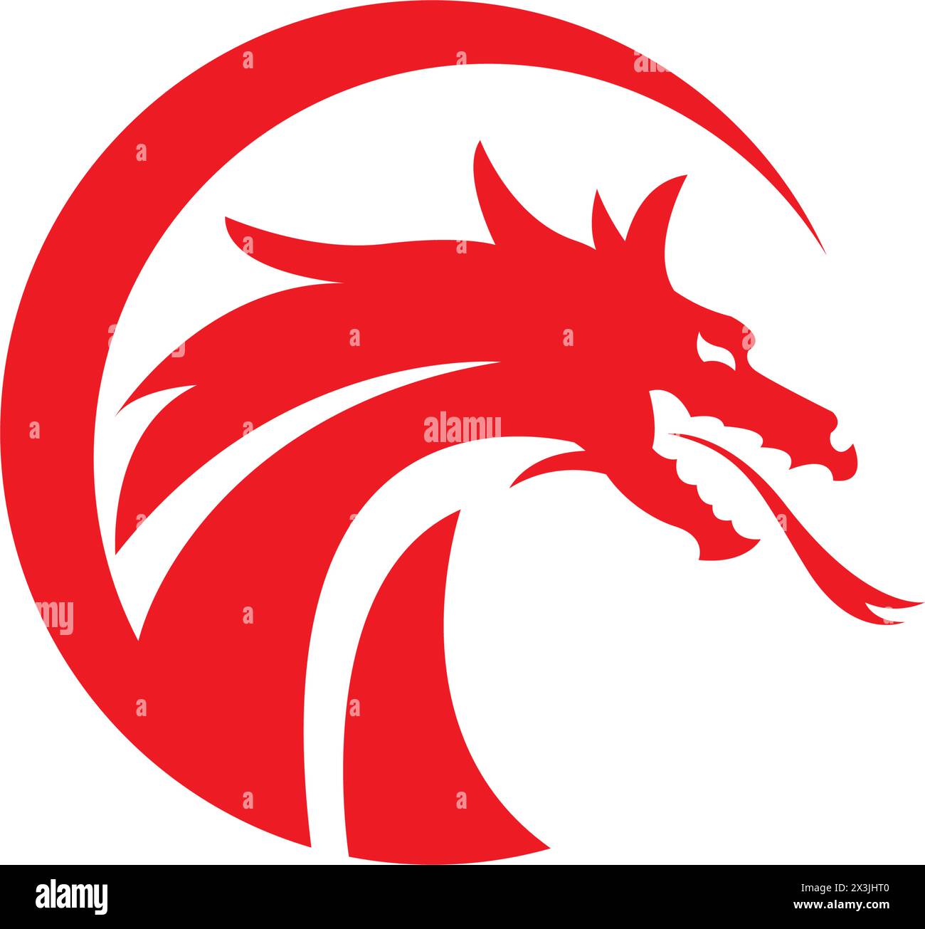 Drachenkopf-Symbol-Logo, Vektor-Design-Illustration Stock Vektor