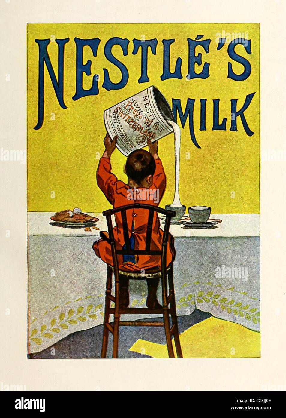 Vintage 1900 Werbung: Nestle's Milk Stockfoto