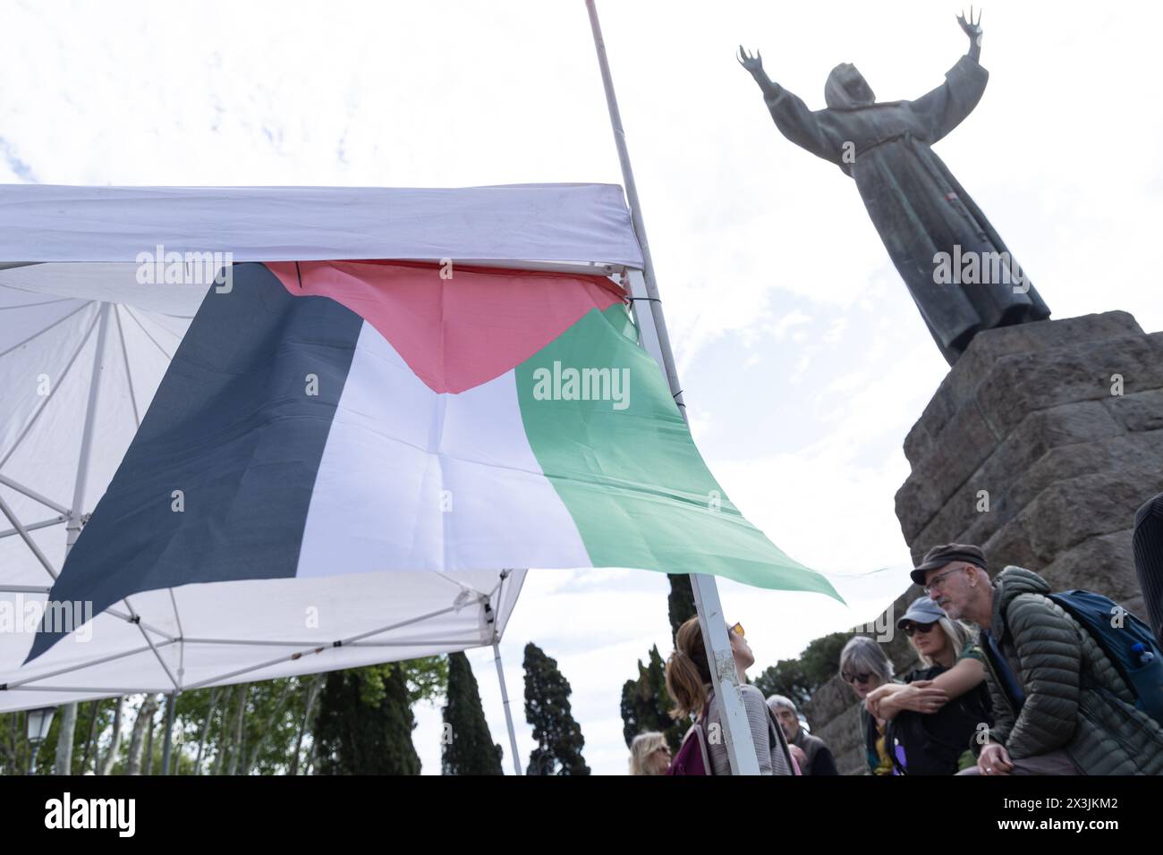 Rom, Italien. April 2024. Laufende Arbeiten auf der Piazza San Giovanni in Rom zum Jubiläum 2025 (Foto: Matteo Nardone/Pacific Press) Credit: Pacific Press Media Production Corp./Alamy Live News Stockfoto