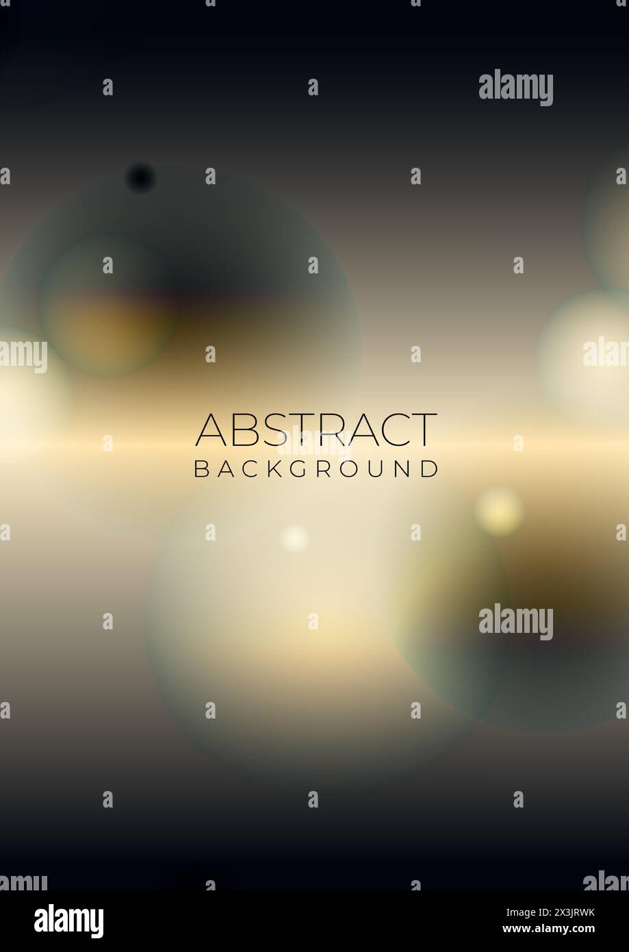 Dunkler abstrakter vertikaler Hintergrund mit holographischen verschwommenen Kugeln. Vektorabbildung Stock Vektor