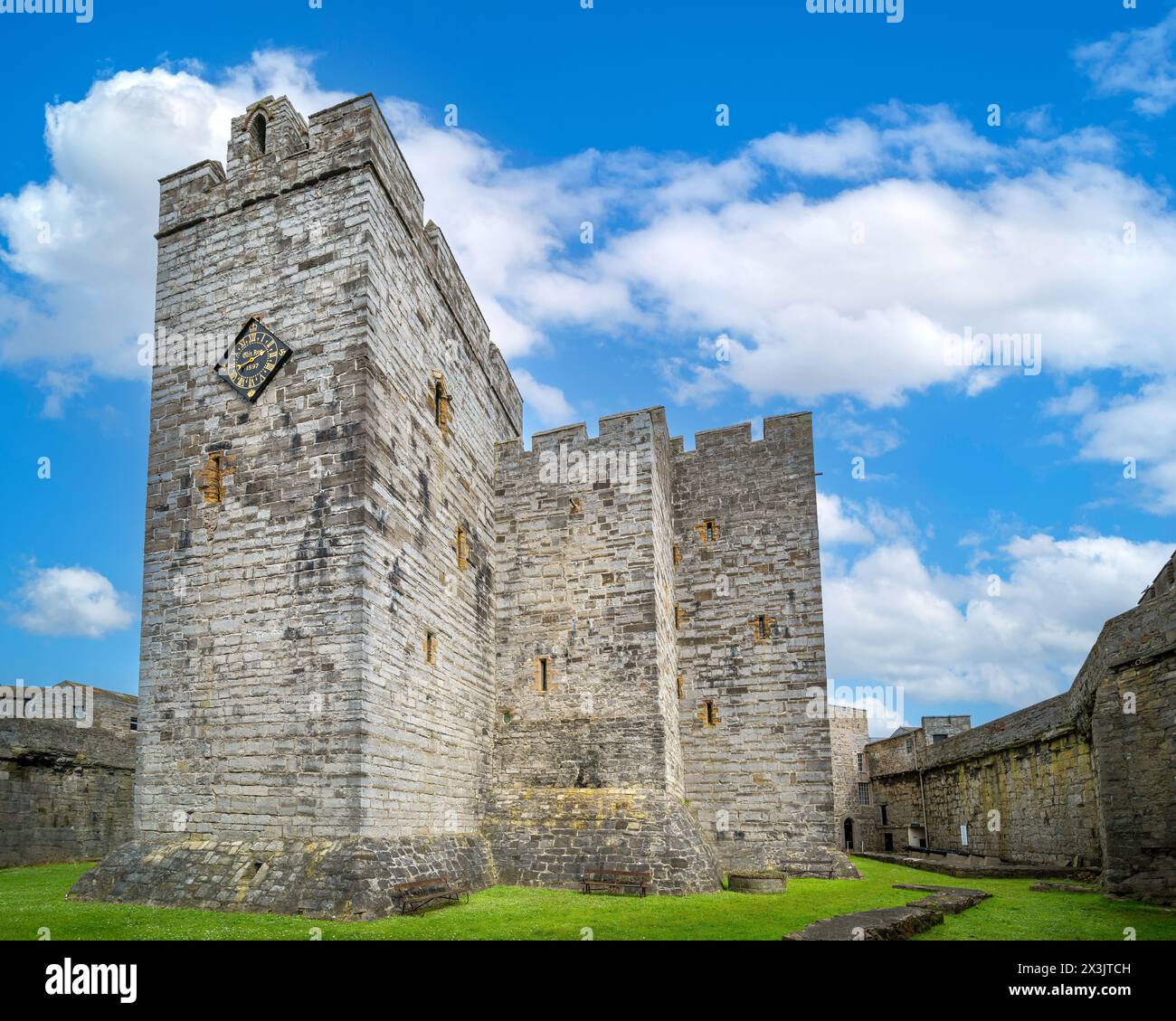 Der Donjon von Castle Rushen, Castletown, Isle of man, England, Großbritannien Stockfoto