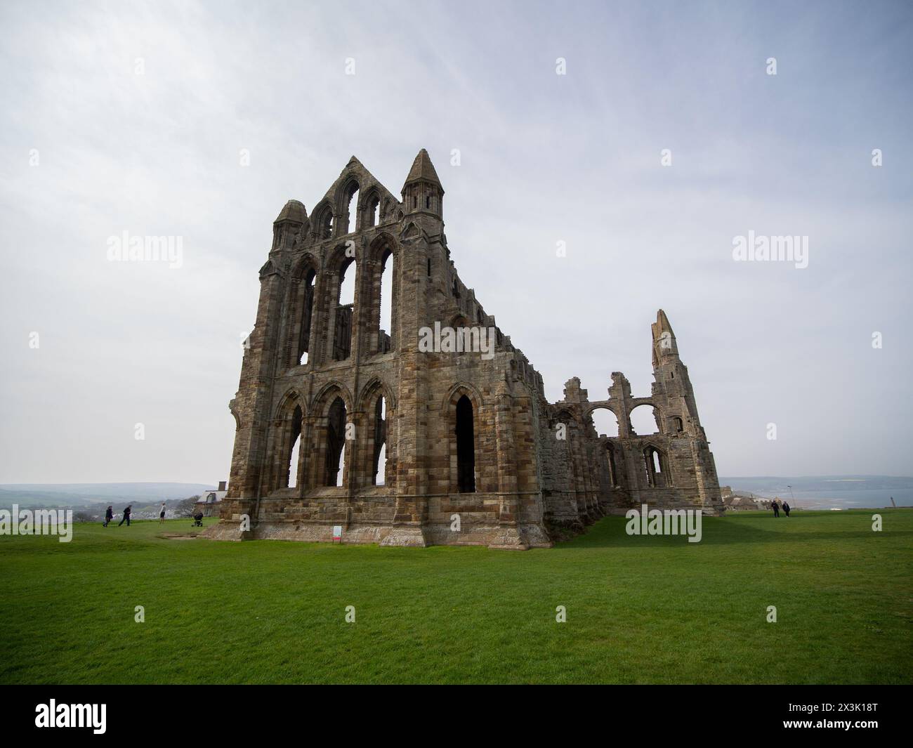 Whitby Castle, UNESCO-Weltkulturerbe in Yorkshire England Stockfoto