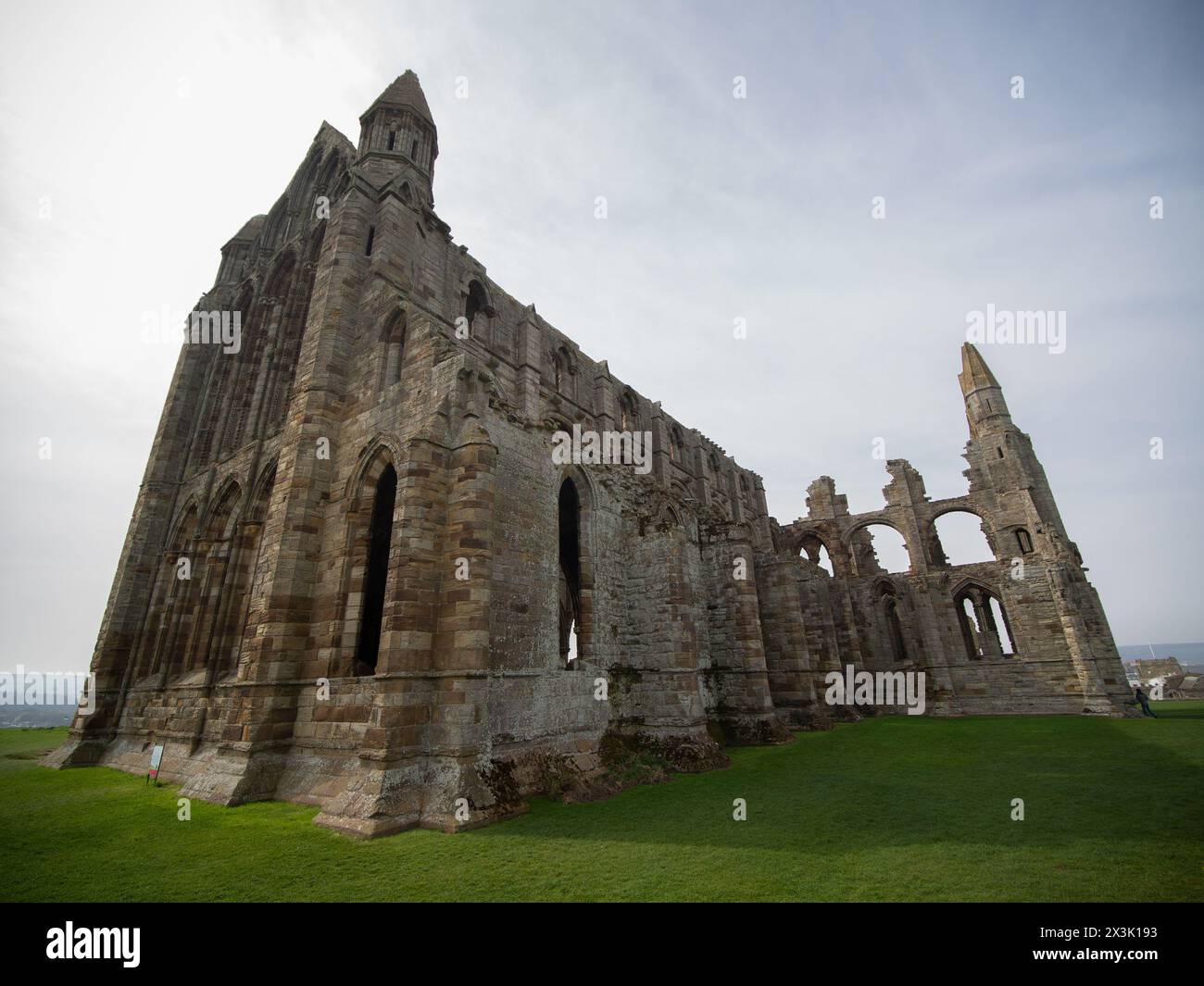 Whitby Castle, UNESCO-Weltkulturerbe in Yorkshire England Stockfoto