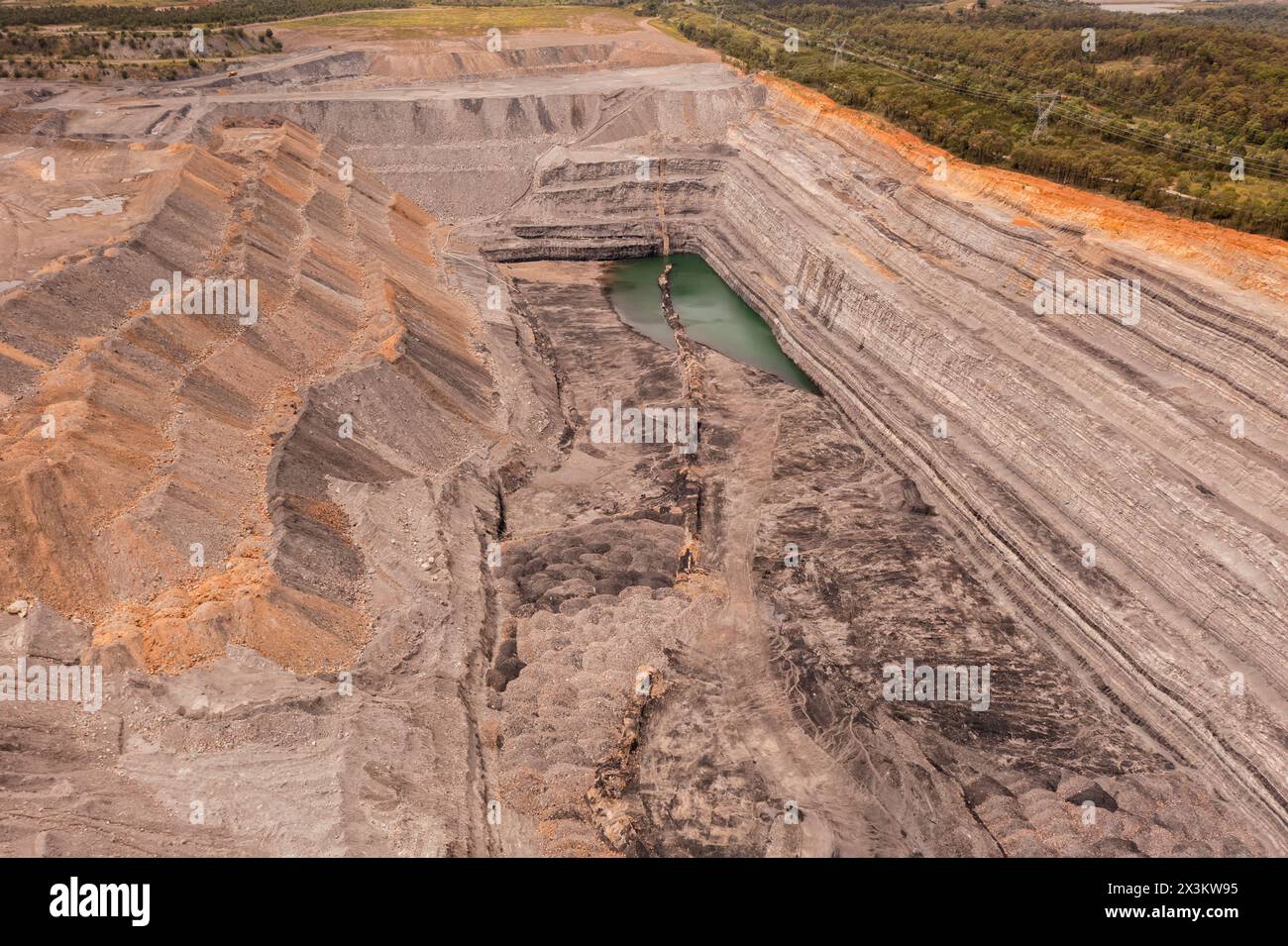 United Mine Tagebaugruben in der Region Hunter Valley in Australien. Stockfoto