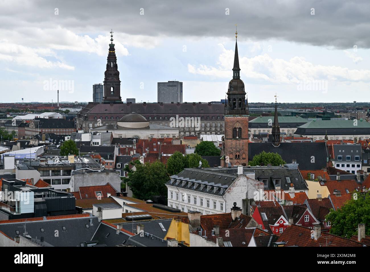 Panoramablick auf die Stadt Kopenhagen, Dänemark in Skandinavien. Stockfoto