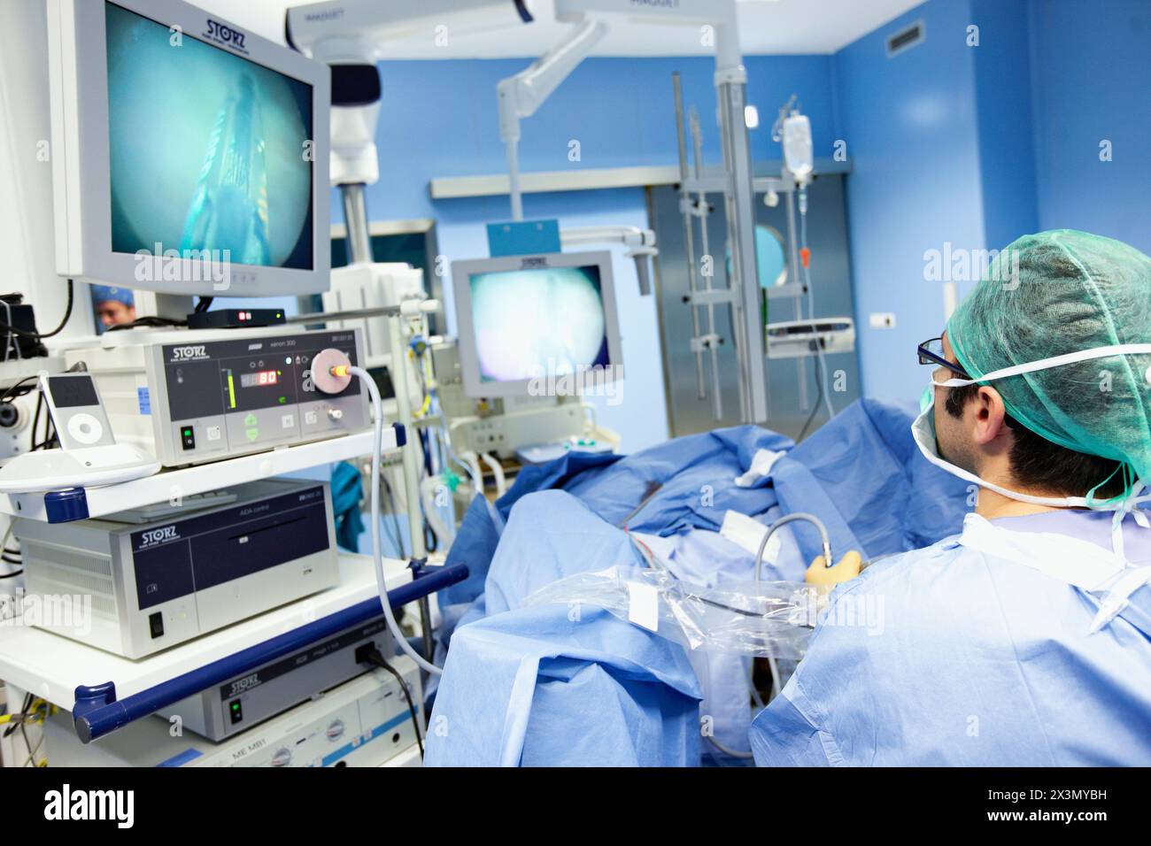 Prostatachirurgie, bipolare TURP (transurethrale Resektion der Prostata), Urologie. Krankenhaus Policlinica Gipuzkoa, San Sebastian, Donostia, Euskadi, Sp Stockfoto